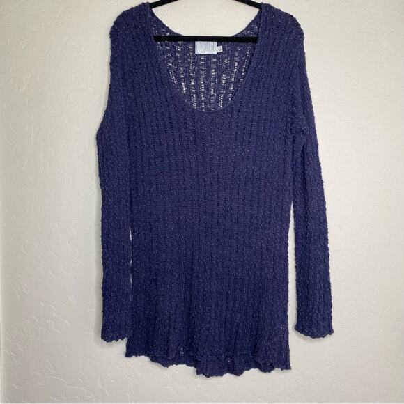 Michael Stars Purple Loose Knit 100% Cotton Scoop Neck Sweater XS - Picture 12 of 12